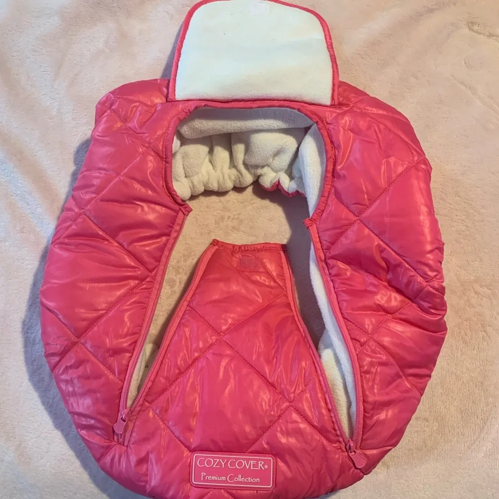 Quilted Infant Car Seat Footmuff - Hot Pink